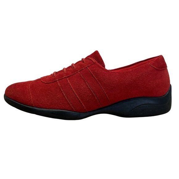 Chicos Women’s Red Suede Leather Slip In Shoes Size 9M - Picture 3 of 7